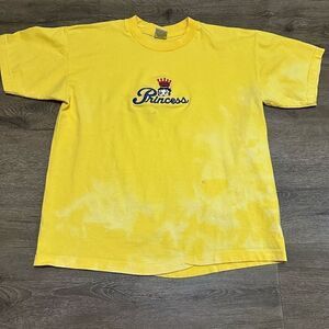 Vintage Betty Boop Women’s Yellow Bleached Embroidered Princess T Shirt Sz Large